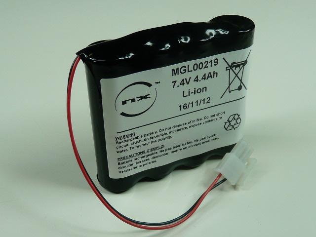 Batterie industrielle Li-ion 4x 18650 2S2P ST1 7.4V 5200mAh - Connecteur Molex - Marque NX_0