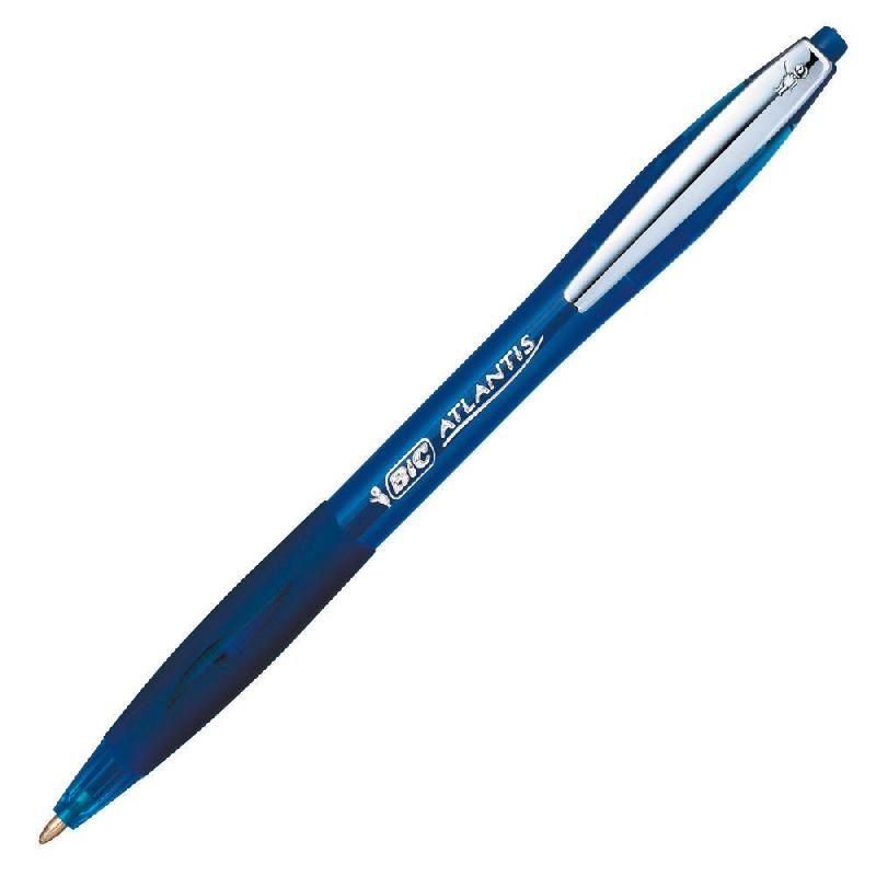 BIC STYLO BIC ATLANTIS - RÉTRACTABLE - 1 MM - BLEU (PRIX À L'UNITÉ)