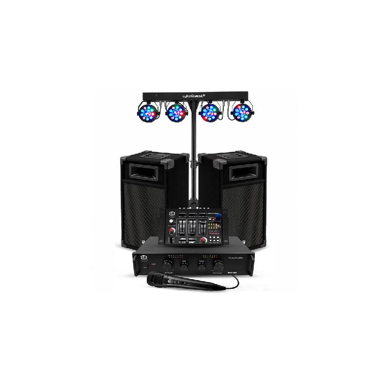 BM Sonic Pack sonorisation 50 100 personnes Initiation DJ Enceintes Ampli Table de Mixage Bluetooth, Kit d'éclairage EOS LED, Evènements - 366663803_0