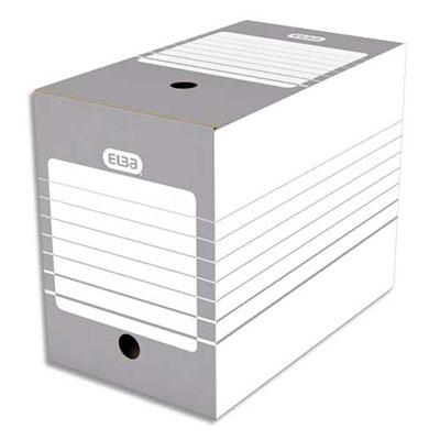 BOÎTE A ARCHIVES EN CARTON ELBA - DOS 20 CM - MONTAGE AUTOMATIQUE - POUR ARCHIVAGE A LONG TERME - LOT DE 20