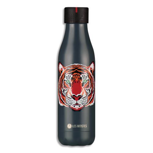 BOUTEILLE ISOTHERME LES ARTISTES PARIS - 500ML - ACIER INOX - CONSERVE FRAIS 24H - CHAUD 10H - DESIGN TIGRE