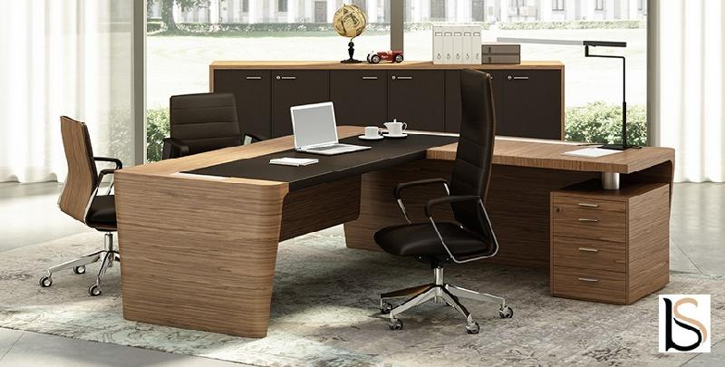 Bureau d'angle X10- Officity - Droite, Non, Noyer américain, 250 x 220 cm_0