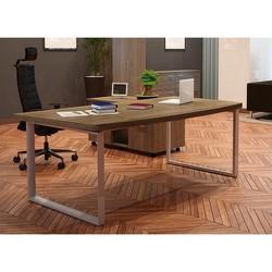 Bureau de direction en mélamine avec plan courbé - Gamme Silver - Fabrication française - Garantie 10 ans_0