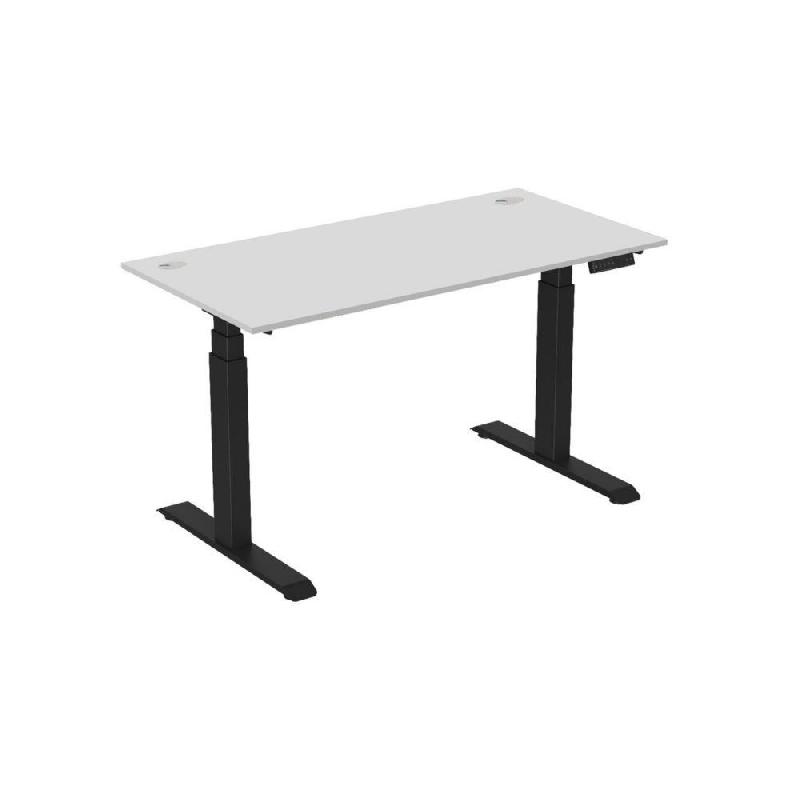 BUREAU ELECTRIQUE HAUTEUR REGLABLE ACTIV'O L.160 CM PLATEAU BLANC - PIEDS METAL NOIR