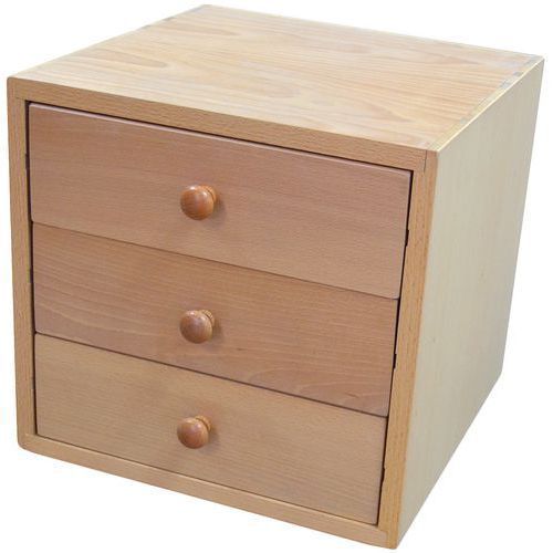 CAISSON VERNI DE 3 TIROIRS BOIS DE HAUT. 110 MM - ETABLIS FRANCOIS