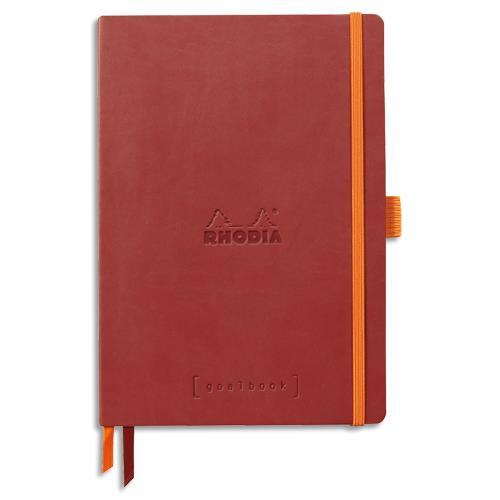 CARNET RHODIA RHODIARAMA - SOUPLE - 14,8X21CM - 160PAGES LIGNEES AVEC ELASTIQUE - COUVERTURE SIMILI-CUIR NACARAT