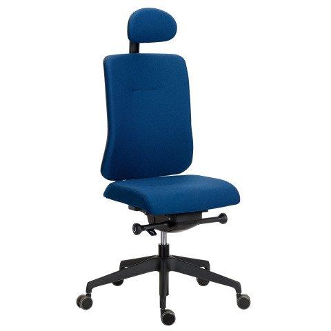CHAISE DE BUREAU SITIZEN TISSU AVEC APPUI-TÊTE BLEU