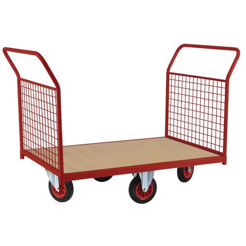 CHARIOT MODULAIRE ROUGE- PANNEAU GRILLAGÉ -2 DOSSIERS - FORCE 500 KG - FIMM