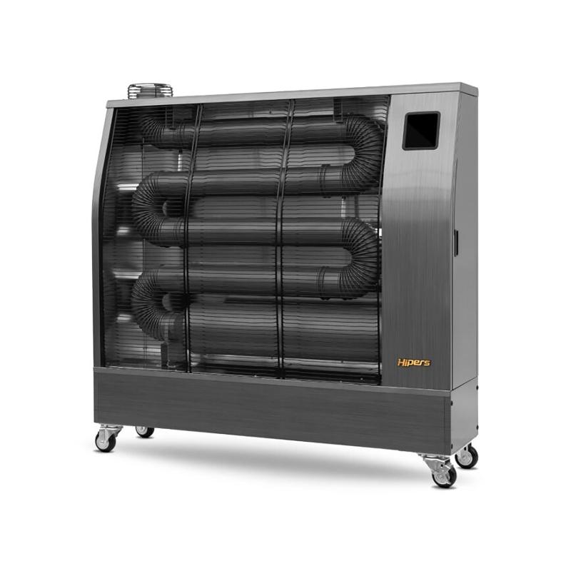 Chauffage Radiateur fioul professionnel mobile radiant infrarouge 24,4 kW motif en acier inoxydable 700-3600 m³ Wifi Hipers WDP85IS_0