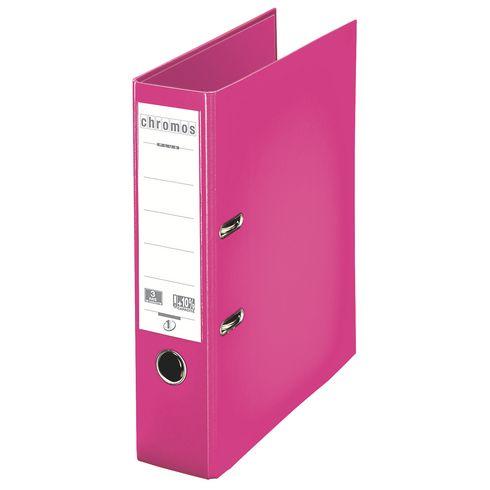 CLASSEUR À LEVIER CARTONNÉ ESSELTE CHROMOS PLUS A4 - DOS 8 CM FUCHSIA