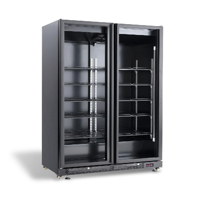 CombiSteel Réfrigérateur 2 portes en verre noir nap-850 - noir 7455.1918_0