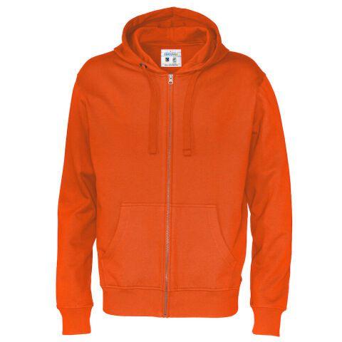 COTTOVER SWEATSHIRT À CAPUCHE FULL ZIP HOMME - CERTIFIÉ GOTS ORANGE - TAILLE XXL