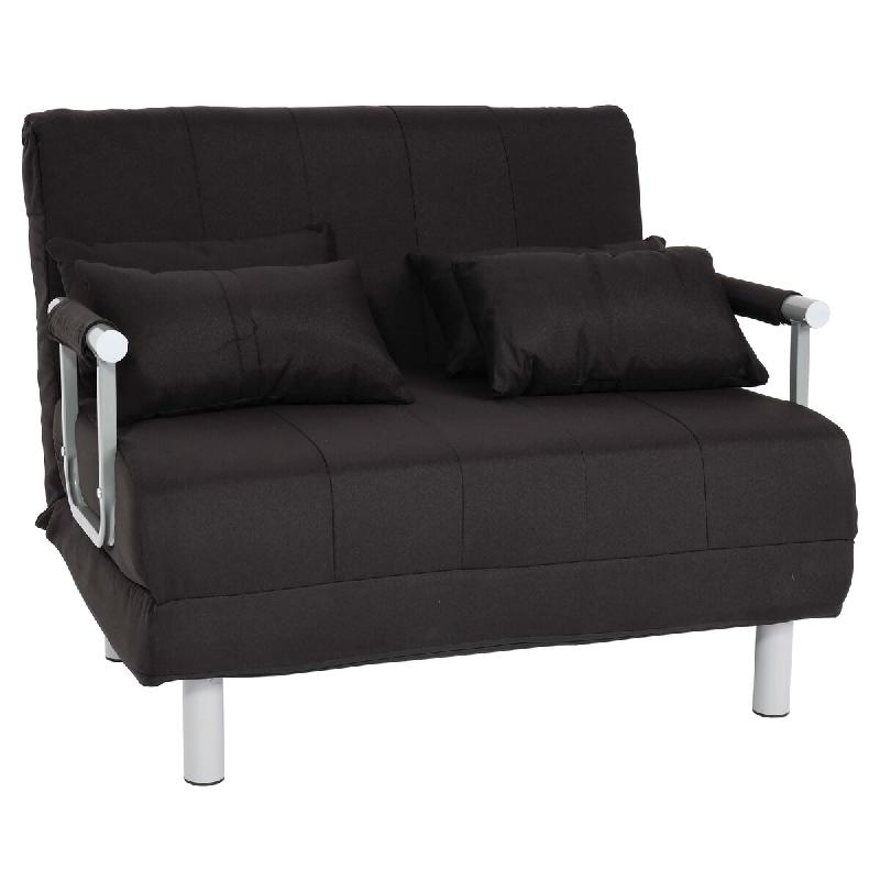 Décoshop26 - Fauteuil de couchage canapé-lit lit d'appoint relaxation surface de couchage 97x186 cm tissu noir 04_0006262 - noir 3000261675211_0