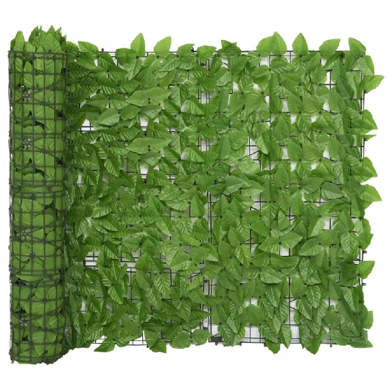 ÉCRAN DE BALCON BRISE PARE VUE PROTECTION CONFIDENTIALITÉ AVEC FEUILLES 500 X 100 CM VERT 02_0010000_0