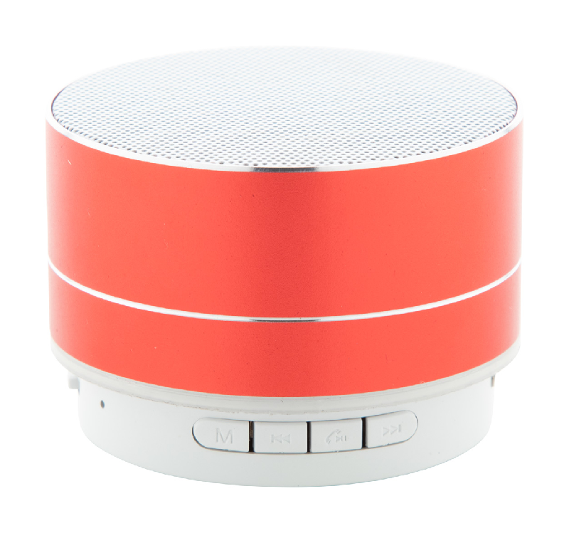 Enceinte Bluetooth - boîtier aluminium - mains libres, radio FM, micro SD - couleur rouge_0