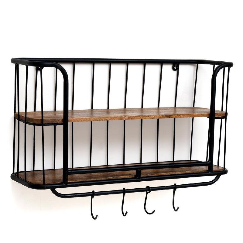 Etagère Murale New York 2 niveaux L76 x P25 x H58 cm_0