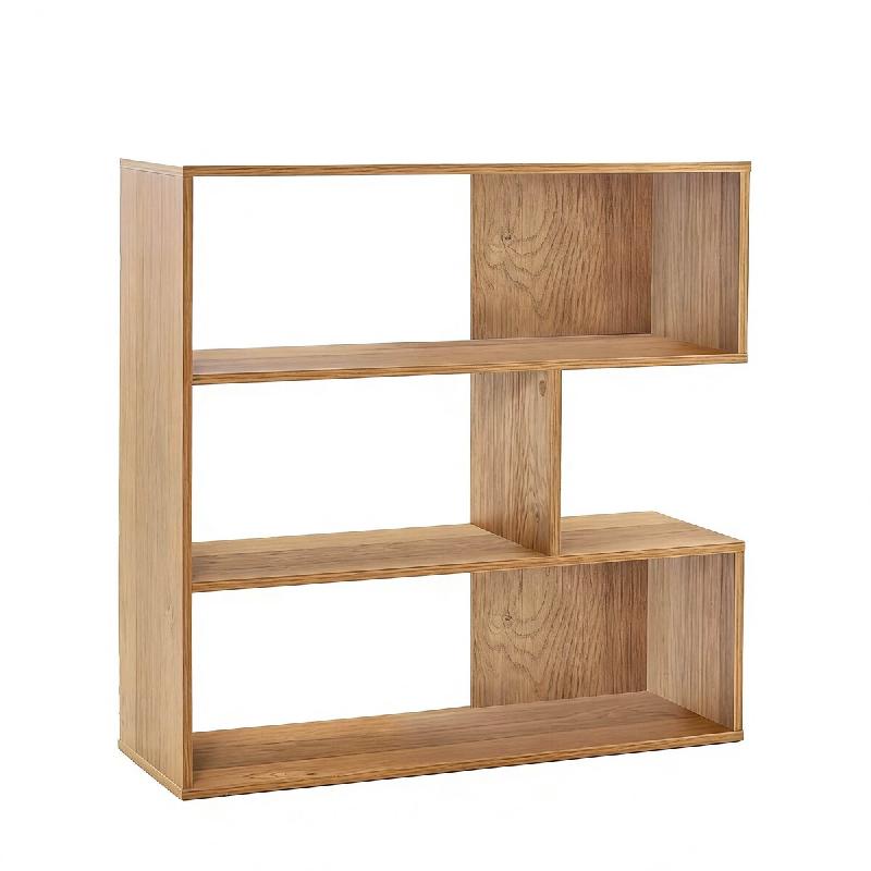 Étagère en bois COSTWAY, étagère sur pied à 3 niveaux, étagère séparatrice de pièce avec protection anti-basculement - marron Bois manufactur_0