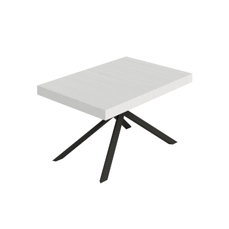 Itamoby Table Extensible Niket 130/390X90 Cm Frêne Blanc Pieds Anthracite - blanc multi-matériau VE0130390NIKE-BF_0