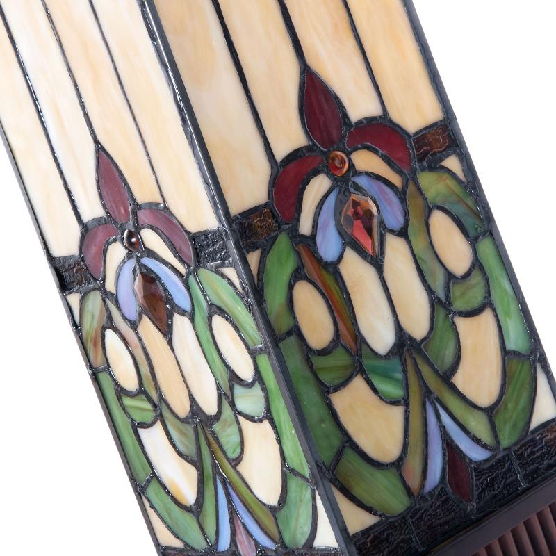 CLAYRE&EEF LAMPE À POSER 5907, VERRE COLORÉ AU STYLE TIFFANY
