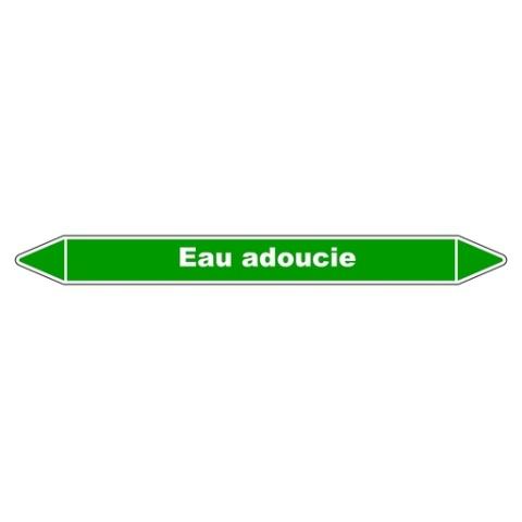 LOT DE 3 - MARQUEUR DE TUYAUTERIE - EAU ADOUCIE - VINYLE LAMINÉ - NFX 08-105 250 X 26 MM