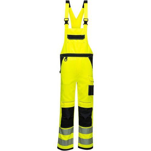 COTTE À BRETELLES HAUTE VISIBILITÉ PW3 PW344 NOIR/JAUNE XL - PORTWEST