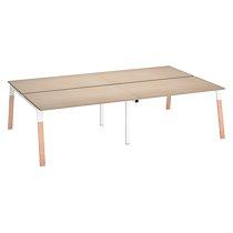 Pôle de 4 bureaux droits L 140 x P 80 cm, piétement bois métal chêne clair - Arch_0