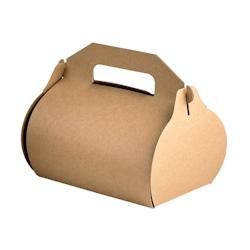 Packnwood FHC - Boîte pâtissière haute en carton kraft avec poignée 180x140mm H160mm - Lot de 50 - Marron - Compatible micro-ondes_0