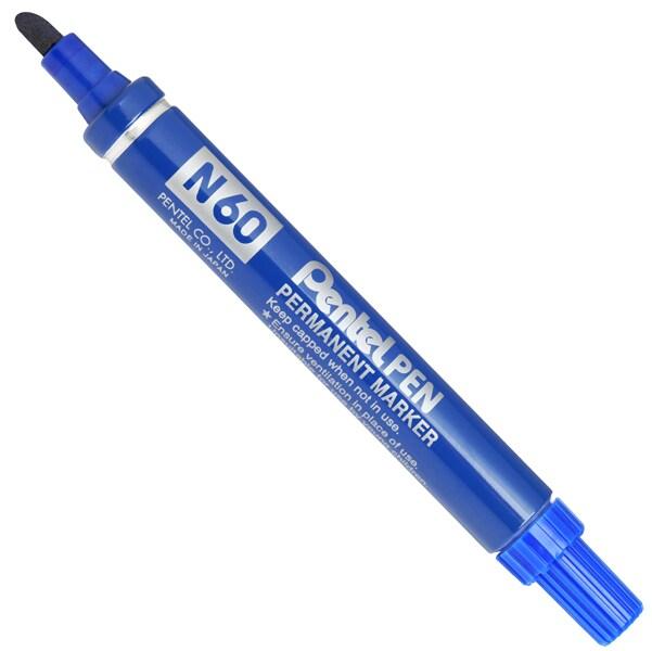 Pentel N 60-C Marqueur Permanent à Pointe biseautée Bleu - bleu N60-C_0