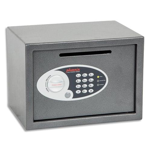 Phoenix coffre-fort de sécurité vela 17 litres, serrure électronique. Dim. L35 x h25 x p25 cm_0