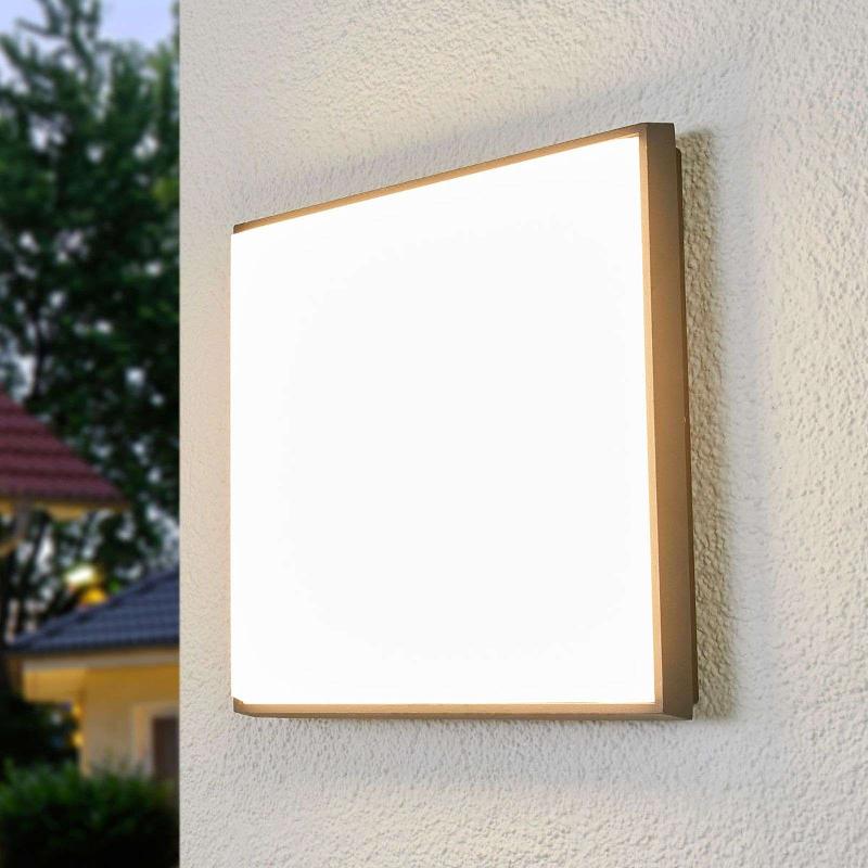 LUCANDE PLAFONNIER D\'EXTÉRIEUR LED AMRA, 30 CM, ANGULAIRE, ANTHRACITE