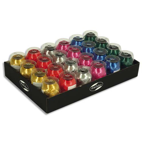 PLATEAU DE 24 BOLDUC OUFS LISSES CLAIREFONTAINE - 10 M X 7 MM - 6 COLORIS ASSORTIS