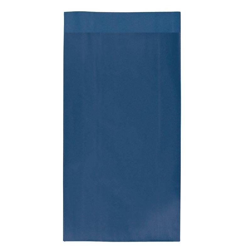 Pochettes cadeaux kraft vergé bleu 17+7x26cm - par 250 - résistantes_0