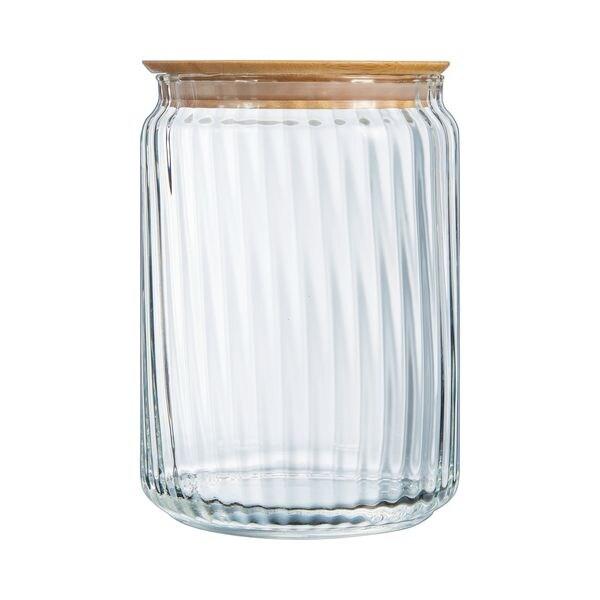 Pot de conservation 1L en verre avec couvercle bambou - Nova Jar - Luminarc - transparent 0883314047301_0