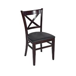 Prima III - chaise structure hêtre wengé assise et dossier tapissés coloris noir - noir matière synthétique 3661365802134_0