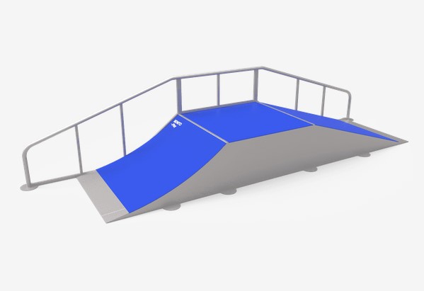 Rampe skate Launch Box et rail 60 - Modèle modulaire JSK1023-KR - Résistant et facile à monter_0