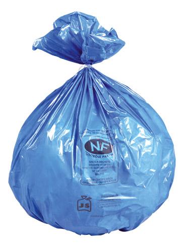 SAC POUBELLE 50 LITRES NF BLEU - 50 SACS