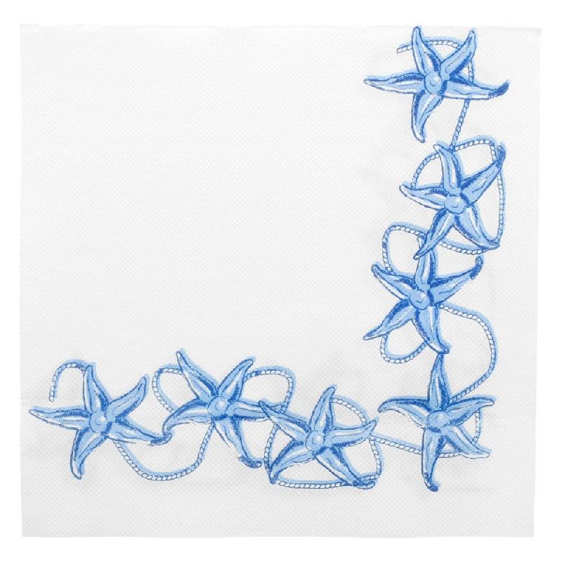 Serviette en ouate gaufré 2 plis blanc motif Antibes 40x40cm - par 1200_0