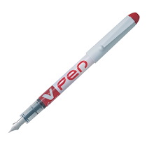 STYLO PLUME NON-RECHARGEABLE PILOT V-PEN - ROUGE