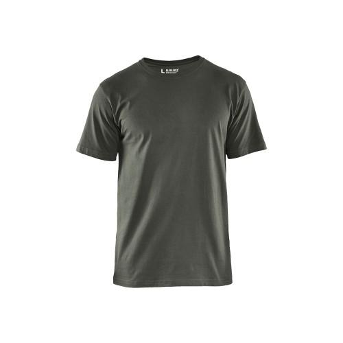 T-SHIRT DE TRAVAIL RESPIRANT 100% COTON UNI 3525 - VERT ARMÉE - M BLAKLADER