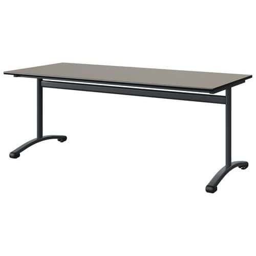 TABLE MALIBU 180X80 T5 DL STRA GRIS U727/NOIR GRIS 7016