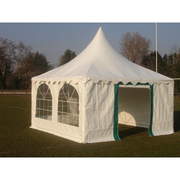 Tente de réception Pagode 4x4m - Structure renforcée en acier galvanisé et toile polyester PVC M2_0