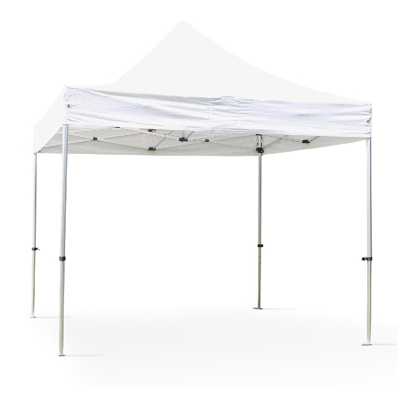 Tente pliante professionnelle 3x3m - Aluminium 50mm - Bâche 520g/m² - Norme M2 - Blanche_0