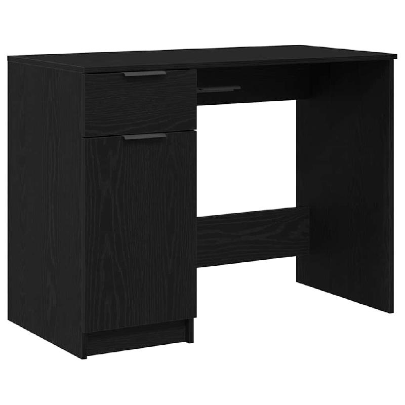 VidaXL Bureau avec porte Chêne noir 100 x 50 x 75 cm Bois d'ingénierie Modèle Vega Master Vintage - 862779_0