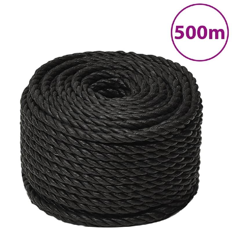 Vidaxl corde de travail noir 12 mm 500 m polypropylène 153020_0