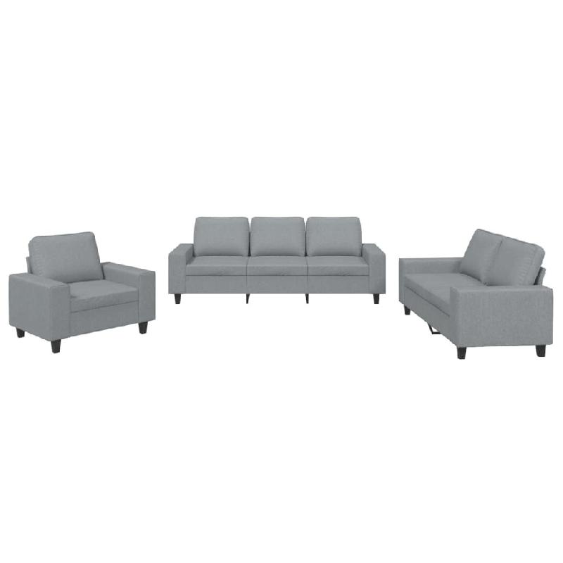 VidaXL Ensemble de canapés 3 pcs gris clair tissu Modèle Zenith Industriel - 3201866_0