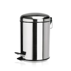 Poubelle à pédale en acier inoxydable 12 L - H 420 mm - Diamètre 250 mm - WAS Germany - Blanc/Inox 1121 120_0