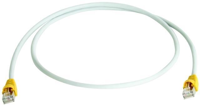 Telegärtner - Crossover-Kabel RJ-45 (M) - Patch Cat.7, 1m, LSZH gris, câble boot jaune_0