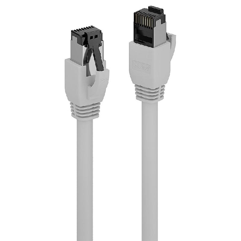 LINDY 47431 - Câble réseau Cat8.1 S/FTP (S-STP) RJ-45 mâle/mâle - 0,5 m - Gris_0