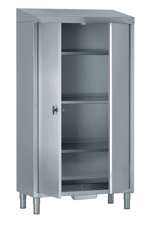 ARMOIRE POUR PRODUITS D'ENTRETIEN 2 PORTES SANS SÉPARATION 2 ÉTAGÈRES RÉGLABLES + 1 CENTRALE FIXE