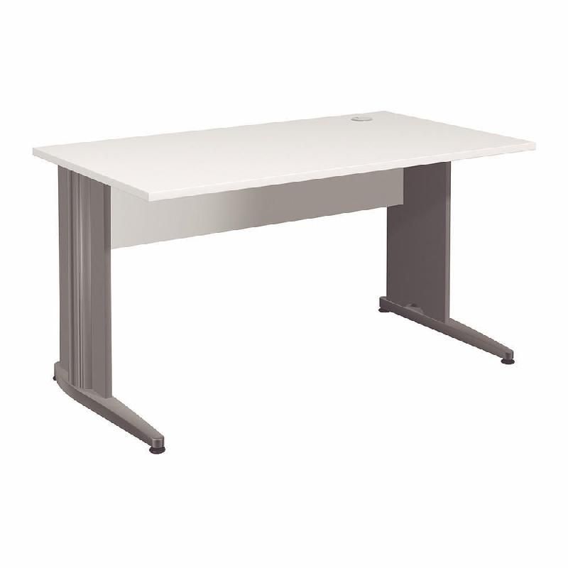 BUREAU DROIT ACTIVITY 2 - L. 140 X P. 80 CM - PLATEAU BLANC - PIEDS L 'ANTHRACITE'